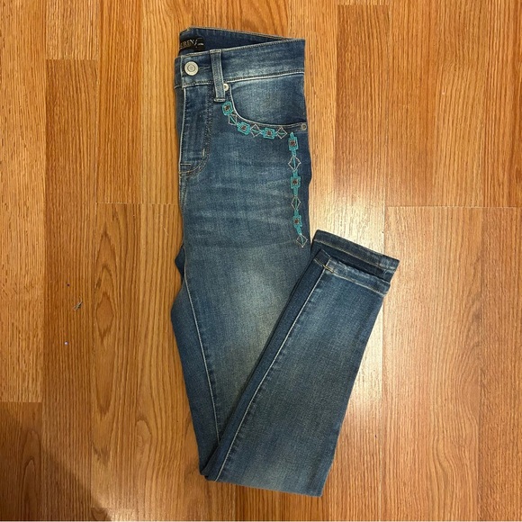 Lauren Ralph Lauren high rise skinny ankle beaded detail NWT size 24/00 - Picture 2 of 5